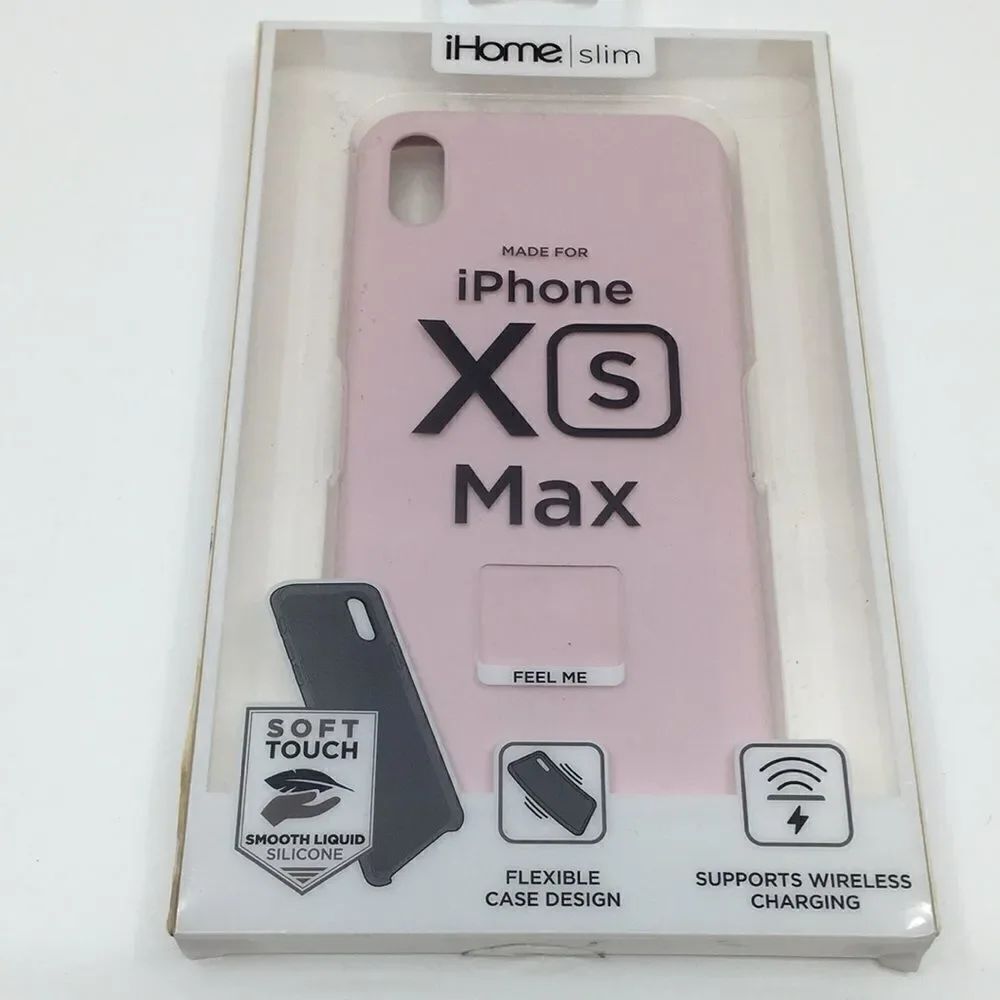 XS Max iPhone Phone Case Ihome Slim Silicone Flexible  Soft Touch Pink